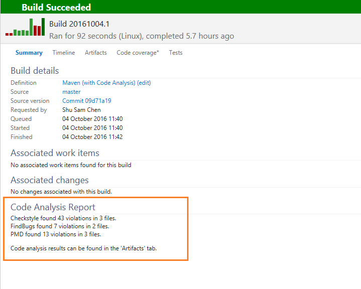 Azure DevOps static code analysis reports